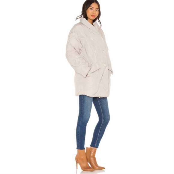 Free People Revolve Ella Puffer Coat Jacket Mineral Dust Size Medium - Picture 2 of 14